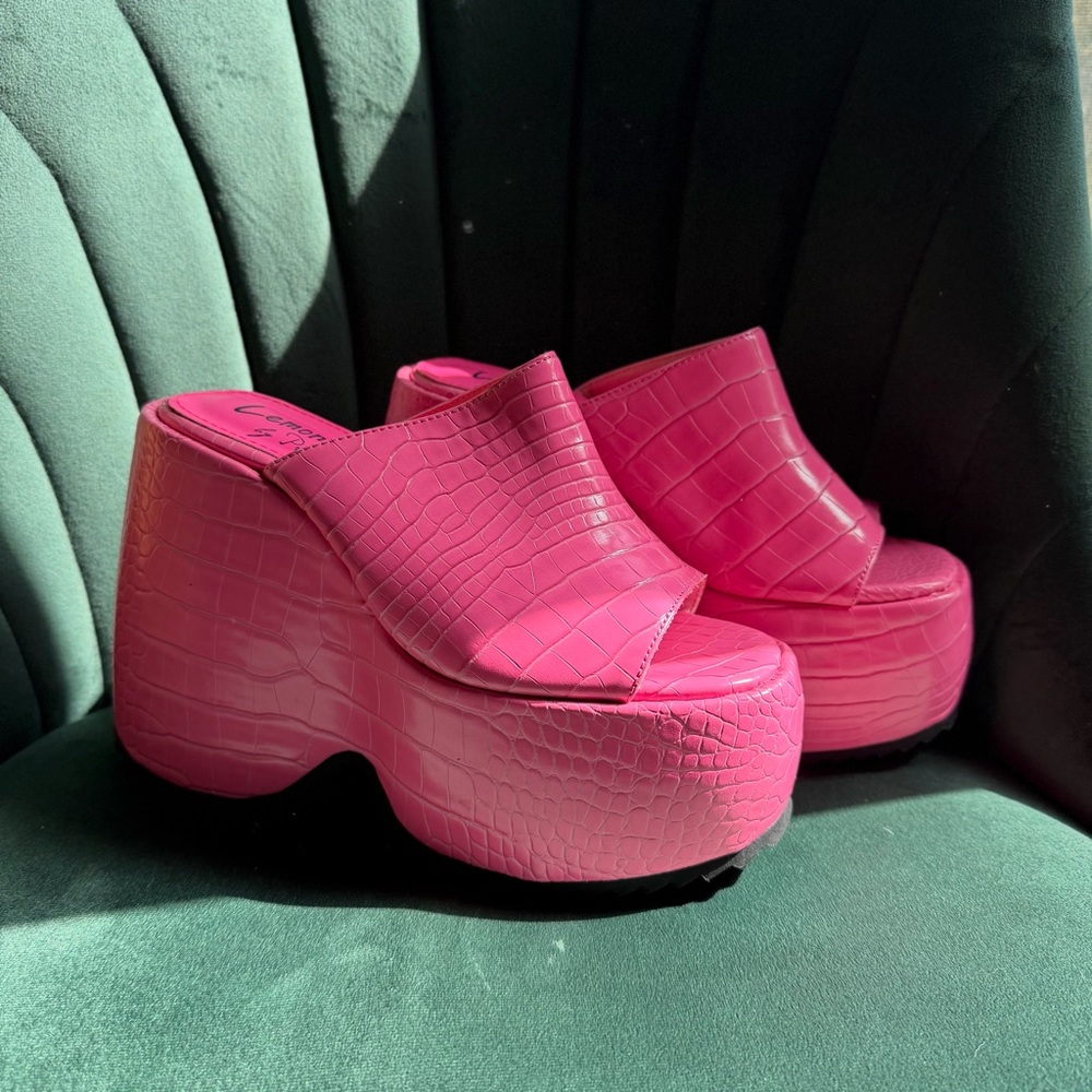 Lemon Drop by Privileged Nennia Platform Wedge